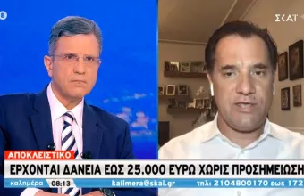 Γεωργιάδης στον ΣΚΑΪ για μικροπιστώσεις: Πώς θα δίνονται δάνεια έως 25.000 ευρώ