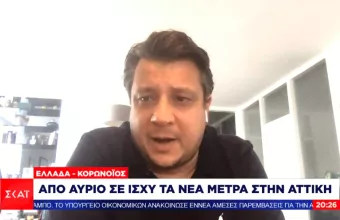 Δερμιτζάκης στον ΣΚΑΪ: Χρήση μάσκας παντού μέσα και έξω στο κέντρο της Αθήνας