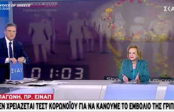 Παγώνη σε ΣΚΑΪ: Για μισή ώρα παραμένει ο κορωνοϊός στο ασανσερ αν κάποιος φτερνιστεί