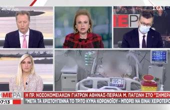 Παγώνη σε ΣΚΑΪ: Μετά τα Χριστούγεννα το 3ο κύμα κορωνοϊού- Νοσηλεύονται νέοι 18-20 χρονών