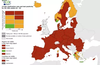 Ο χάρτης του ECDC για τον κορωνοϊό: Ποιές περιοχές είναι «πράσινες» στην Ελλάδα