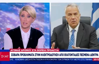 Βορίδης σε ΣΚΑΪ:Εργώδης προσπάθεια του κράτους να αποκαταστήσει τις βλάβες- Τι είπε για ΔΕΔΔΗΕ
