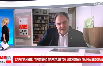 Σαρηγιάννης στον ΣΚΑΪ: Προτείνω παράταση του lockdown για μια βδομάδα
