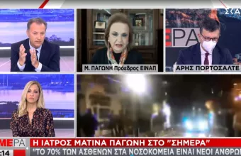 Παγώνη σε ΣΚΑΪ: Το 70% των ασθενών στα νοσοκομεία είναι νέοι άνθρωποι 