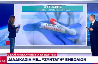 O ΣΚΑΪ αποκαλύπτει για τα Self Test: Διαδικασία με «συνταγή» εμβολίων (vid)