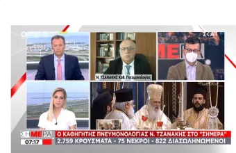 Τζανάκης σε ΣΚΑΪ: Πρόβλεψη για 2.000-2.200 κρούσματα μετά την Κυριακή του Θωμά