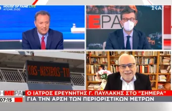 Παυλάκης για άρση περιορισμών: Φοβάμαι ότι η κοινωνία παίρνει το μήνυμα ότι «τελειώσαμε» 