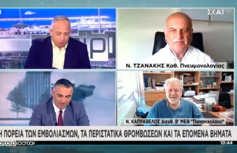 Τζανάκης: Πότε πέφτουμε κάτω από τα 1.000 κρούσματα - Καπραβέλος: Κανείς πλήρως εμβολιασμένος σε ΜΕΘ