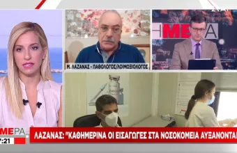 Λαζανάς στον ΣΚΑΪ: Αυξάνονται οι εισαγωγές ασθενών με κορωνοϊό στα νοσοκομεία