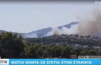 Πυρκαγιά στη Σταμάτα Αττικής κοντά σε σπίτια -Εκκενώθηκε οικισμός