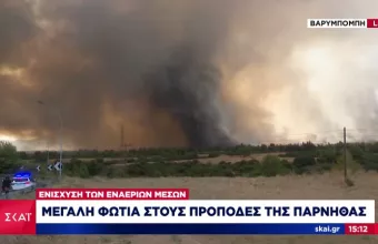 Βαρυμπόμπη: Mαίνεται η φωτιά - Νέα ενίσχυση δυνάμεων- Πυκνή βλάστηση «μπετόν αρμέ»  (pics - vid)