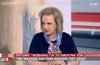Παγώνη σε ΣΚΑΪ: Με μάσκες και την άνοιξη του 2022-Τεράστιος φόβος για το άνοιγμα των σχολείων