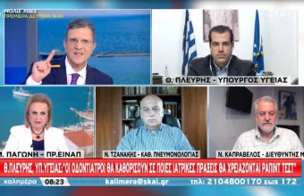 Πλεύρης σε ΣΚΑΪ: Οι οδοντίατροι θα καθορίσουν πότε χρειάζεται rapid test- Δωρεάν τα μονοκλωνικά αντισώματα
