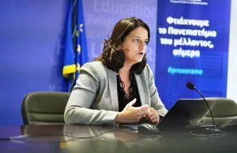 Η υπουργός Παιδείας, Νίκη Κεραμέως 