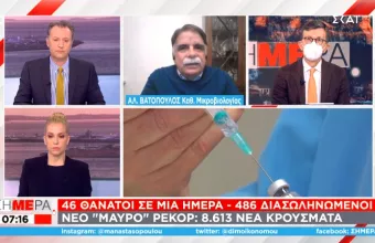 Βατόπουλος σε ΣΚΑΪ για λοκντάουν: Μπορεί να χρειαστεί σειρά μέτρων – Γιατί είναι ύπουλος ο ιός