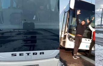 Μάθημα ανθρωπιάς από οδηγό λεωφορείου όταν βρέθηκε εγκλωβισμένος στην Αττική Οδό (pics) 