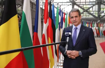 O πρωθυπουργός Κυριάκος Μητσοτάκης στις Βριξέλλες