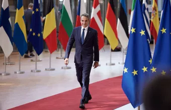 Ο Κυριάκος Μητσοτάκης προσέρχεται στη Σύνοδο Κορυφής