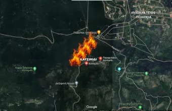 Χάρτης φωτιά Πάρνηθα 