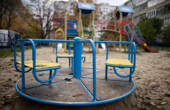 empty swing on a playground