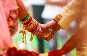 bride and groom hands , indian wedding