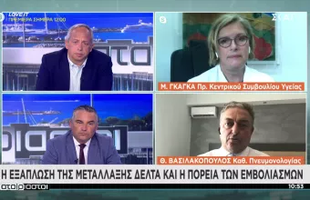 Γκάγκα-ΣΚΑΪ: Πλήρες το «Σωτηρία» - Βασιλακόπουλος: Κάτω από 10% οι εμβολιασμένοι στα νοσοκομεία