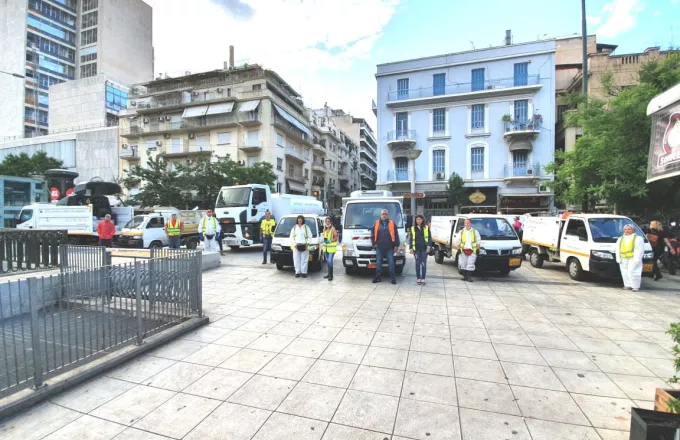Δράσεις καθαριότητας και αποκατάστασης στην Πλατεία Βικτωρίας από τον Δήμο Αθηναίων (ΦΩΤΟ)