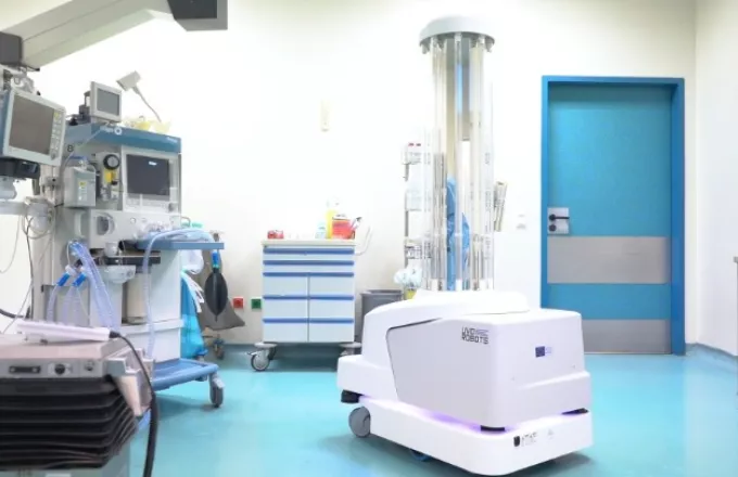 Το ρομπότ Τάλως ανέλαβε καθήκοντα απολύμανσης στο Παπαγεωργίου