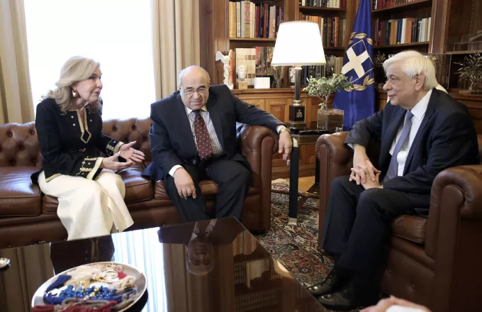 Συνάντηση Παυλόπουλου με Mostafa El Feki και Μαριάννα Βαρδινογιάννη