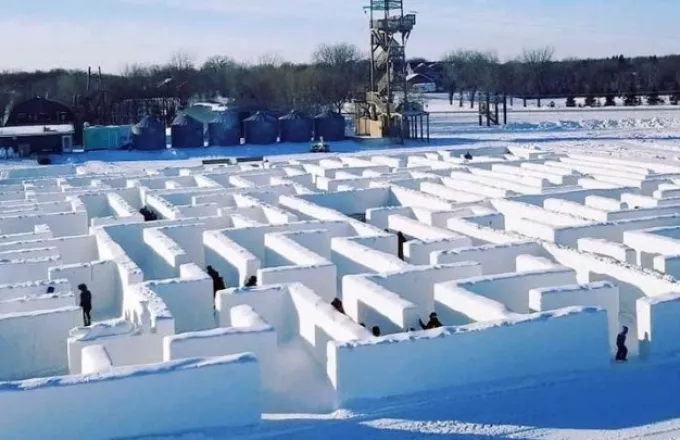  Καναδάς: Ο μεγαλύτερος λαβύρινθος από χιόνι στον κόσμο (VIDEO)