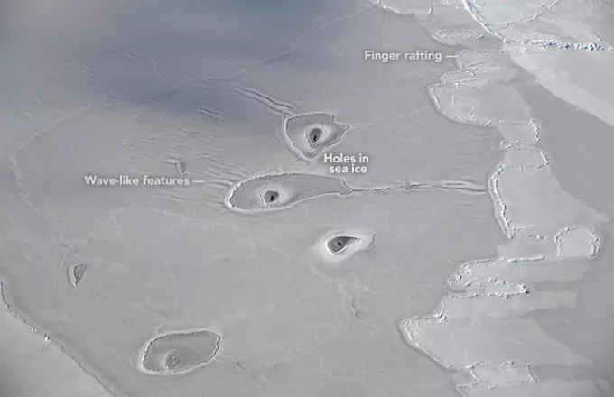 Η NASA εντόπισε μυστηριώδεις κύκλους σε πάγους της Αρκτικής