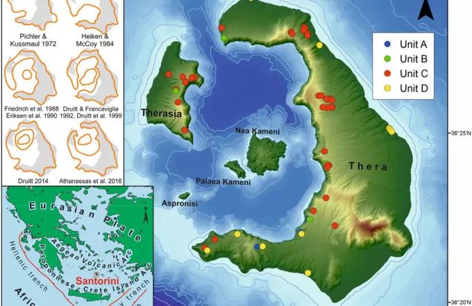 Η νήσος Καμένη στη Σαντορίνη ζωντανεύει μέσα από μία νέα μελέτη