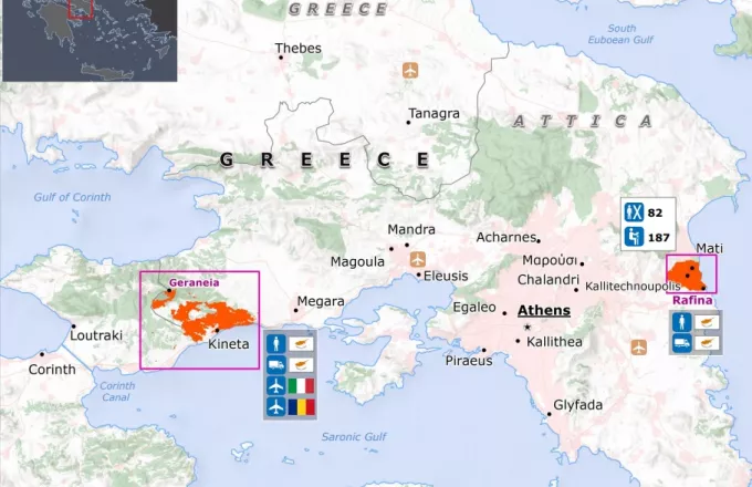 Σχεδόν 32.000 στρέμματα έχουν κάψει οι δύο μεγάλες φωτιές στην Αττική