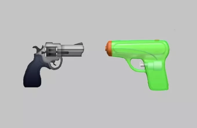 Όχι στη βία των όπλων... αλλάζοντας το emoji πιστόλι σε νεροπίστολο
