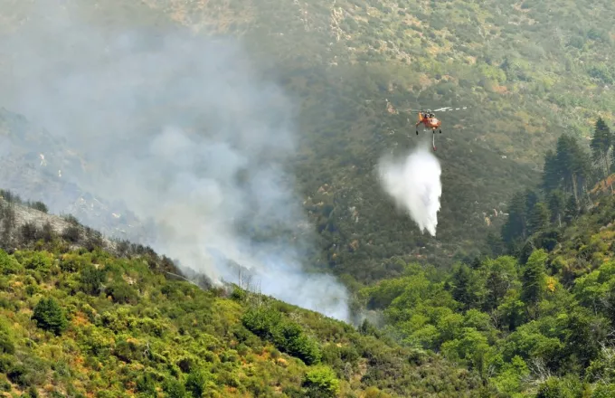 Μεγάλη φωτιά κοντά σε σπίτια στην Κασσάνδρα Χαλκιδικής