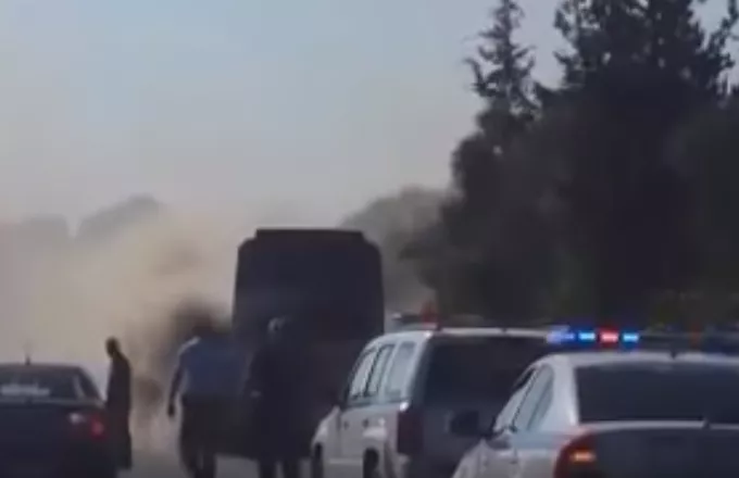 Κρήτη: Τουριστικό λεωφορείο τυλίχθηκε στις φλόγες εν κινήσει ( Βίντεο)