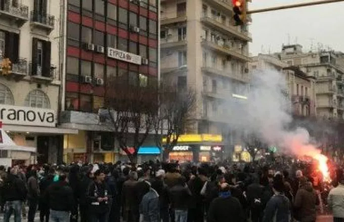 Πορεία διαμαρτυρίας οπαδών του ΠΑΟΚ στη Θεσσαλονίκη