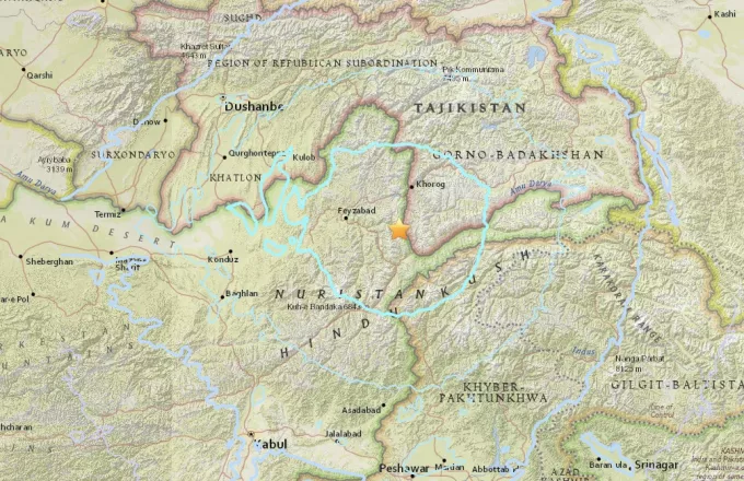 Σεισμός 6,2 βαθμών κοντά στα σύνορα Αφγανιστάν και Τατζικιστάν