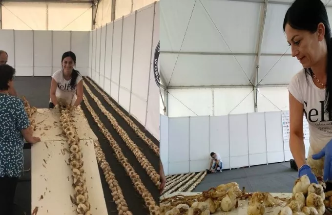 Στην Ορεστιάδα το Ρεκόρ Γκίνες  για τη μεγαλύτερη πλεξούδα από σκόρδα