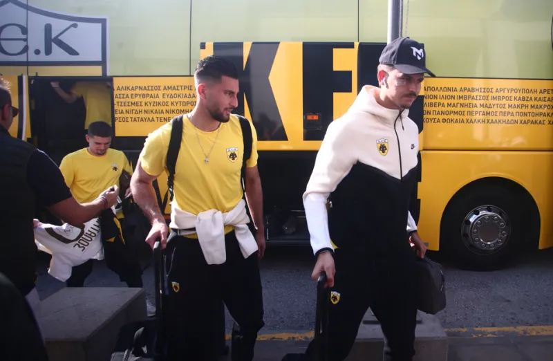 Η αναχώρηση της ΑΕΚ για τη Μαδρίτη 