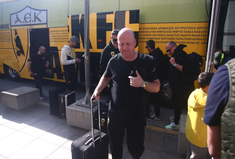 Η αναχώρηση της ΑΕΚ για τη Μαδρίτη 