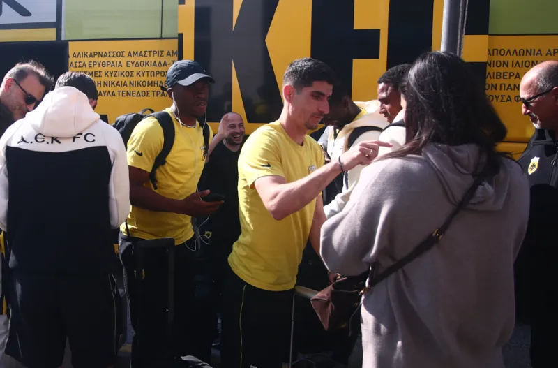 Η αναχώρηση της ΑΕΚ για τη Μαδρίτη 