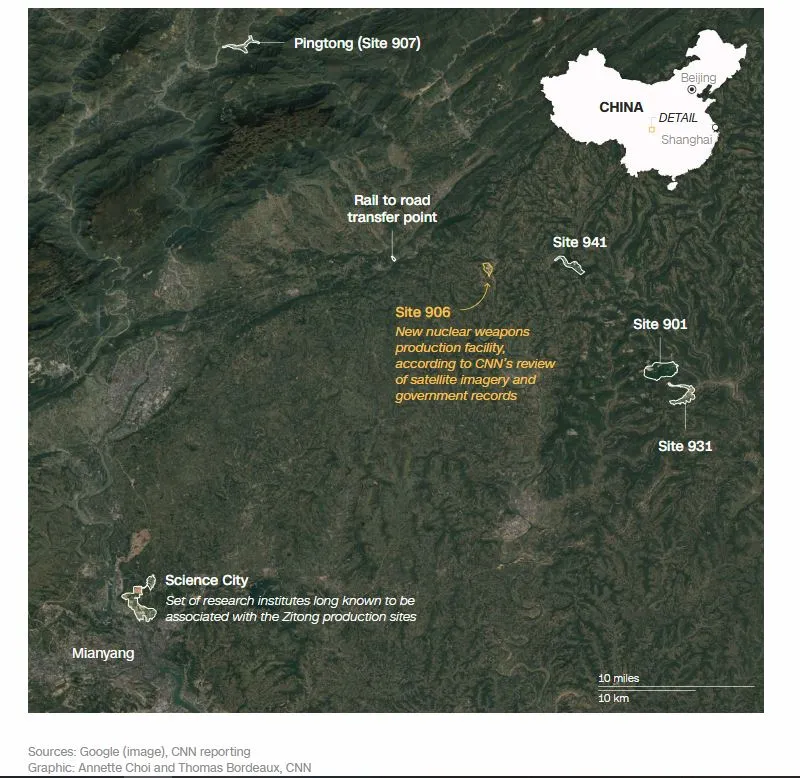 Κίνα, πυρηνικές εγκαταστάσεις