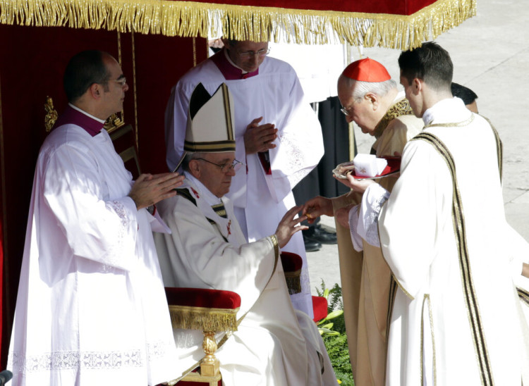 Pope Francis is bestowed the Fisherman's Ring