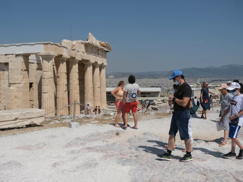 Τουρίστες Ακρόπολη μετά τα Lockdown από την πανδημία