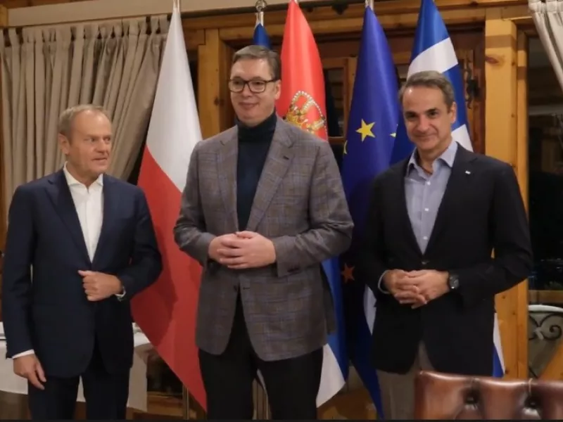 Κ. Μητσοτάκης, Αλ. Βούτσιτς και Ντ. Τουσκ