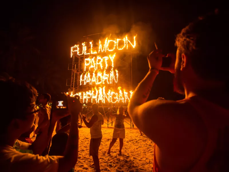 Phangan beach Full moon party in Koh Phangan, Thailand