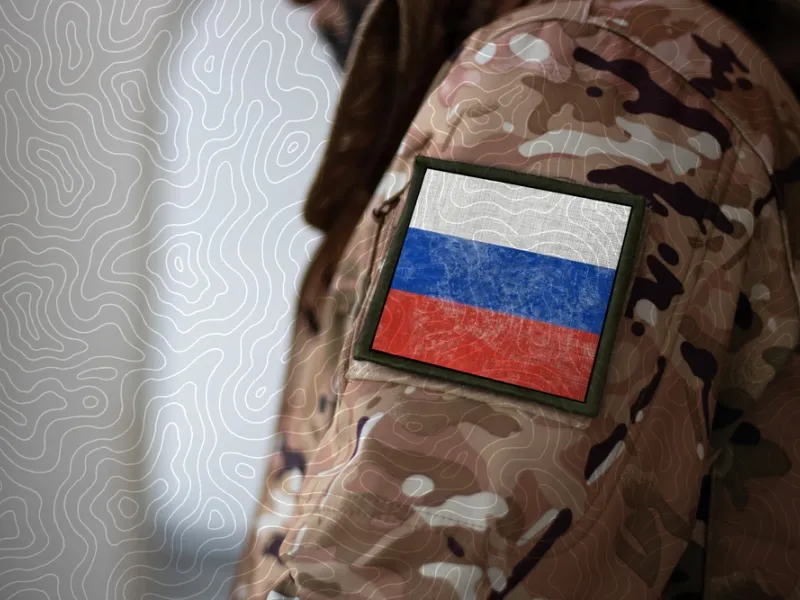 Russia Soldier. Soldier with flag Russia