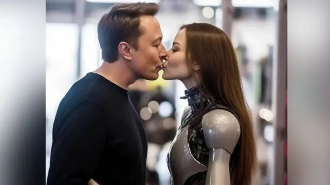 Ο Ίλον Μασκ φιλά ένα ρομπότ στο στόμα - «Έφτιαξε τη μελλοντική σύζυγό του;», αναρωτιούνται οι θαυμαστές του…