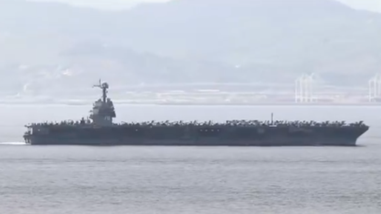 &Tau;&omicron; &alpha;&mu;&epsilon;&rho;&iota;&kappa;&alpha;&nu;&iota;&kappa;ό &alpha;&epsilon;&rho;&omicron;&pi;&lambda;&alpha;&nu;&omicron;&phi;ό&rho;&omicron; USS Gerald Ford &epsilon;&gamma;&kappa;&alpha;&tau;έ&lambda;&epsilon;&iota;&psi;&epsilon; &tau;&eta; &Mu;&epsilon;&sigma;ό&gamma;&epsilon;&iota;&omicron; - &Delta;&epsilon;ί&tau;&epsilon; &beta;ί&nu;&tau;&epsilon;&omicron;